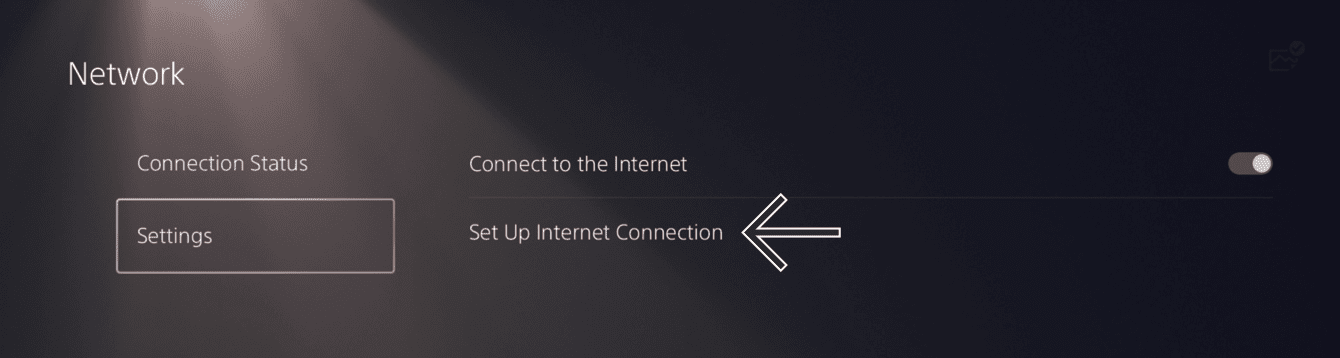 Sélectionnez Configurer connexion Internet