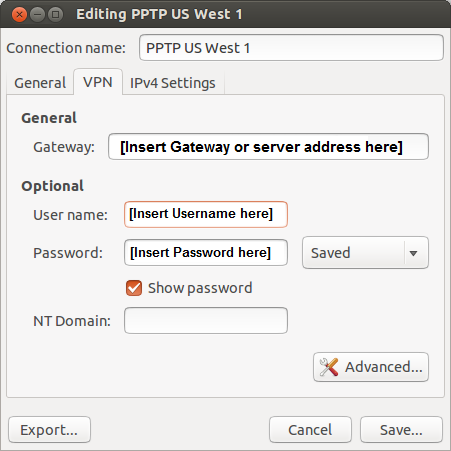 在ubuntu上设置expressvpn(pptp)