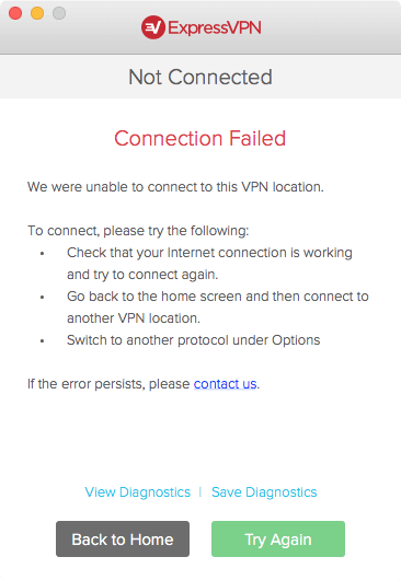 em client connection failed