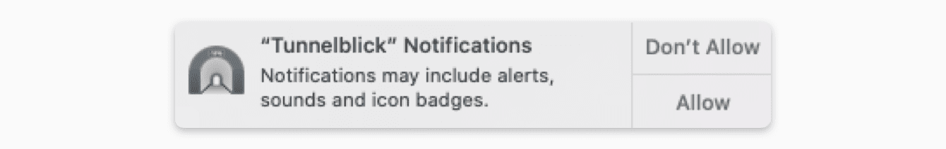 Select “Allow” or “Don’t Allow” for your notification preference.