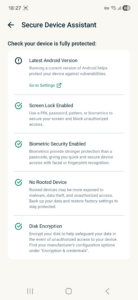 ExpressVPN app interface showing the Secure Device Assistant tab on Android.