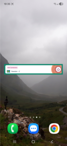Android home screen showing the ExpressVPN widget. The ExpressVPN widget is highlighted.