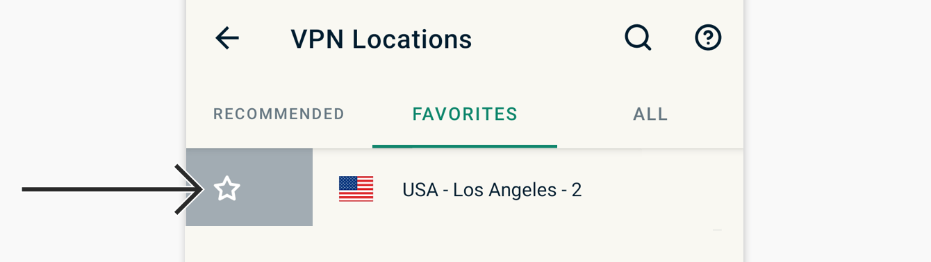 To remove a location from your favorites, swipe right on it again.