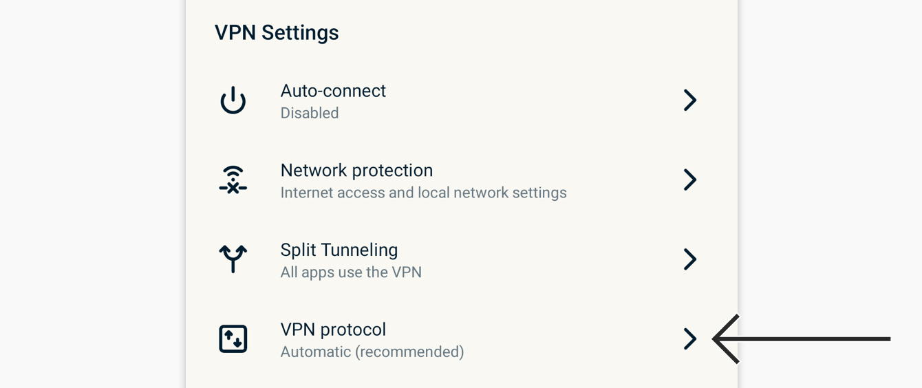 Trykk «VPN-protokoll».