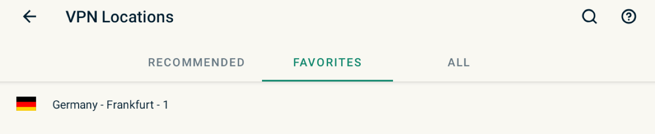 You can access your favorite locations in the “FAVORITES” tab