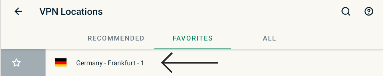 To remove a location from your favorites, swipe the location to the right.