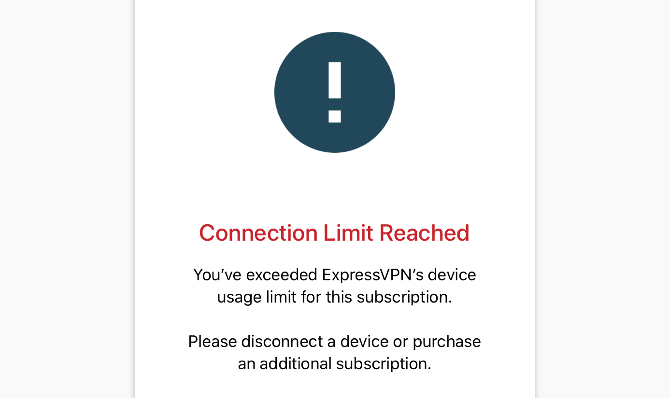 If you try to connect more than five devices simultaneously, you will see a screen that says, "Connection limit reached."
