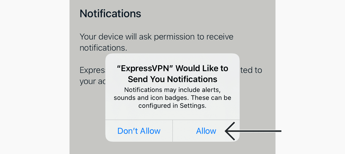 If you agreed to receive notifications, select "Allow" to receive notifications.