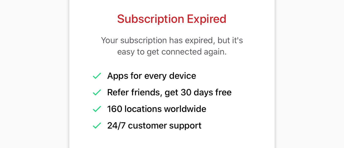Your subscription has expired.