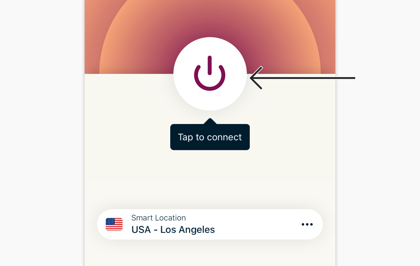 To connect, tap the On Button.