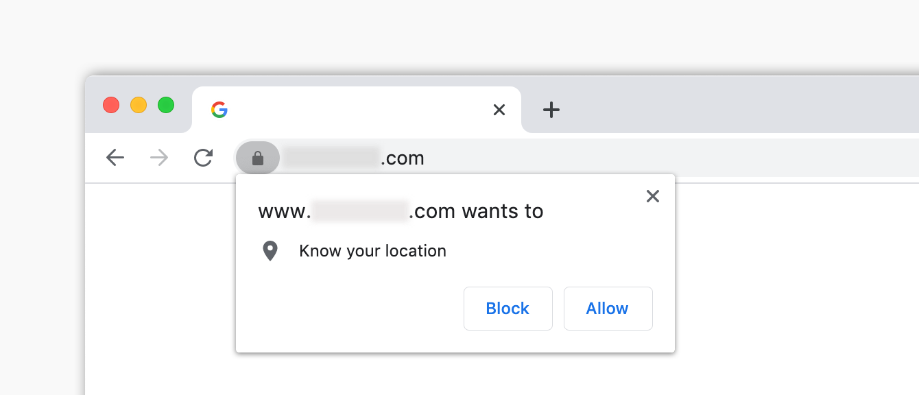 Para evitar que los sitios web conozcan su dirección IP y ubicación, puede rechazar cualquier solicitud de ubicación que aparezca.
