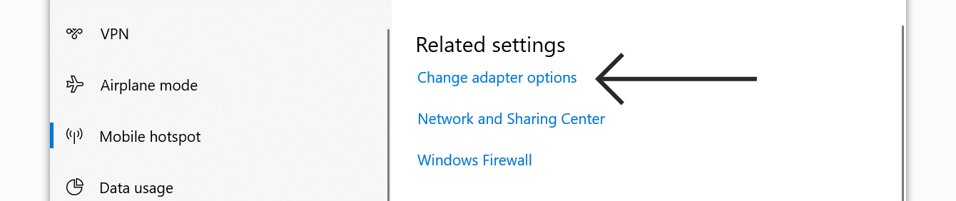 Click "Change adapter options."