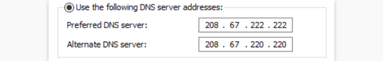 Enter the DNS server addresses you want to use.