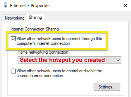 share vpn connection windows 8