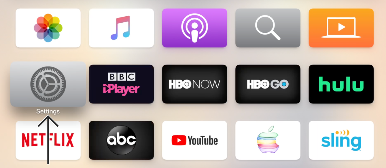 Open "Settings" on your Apple TV.