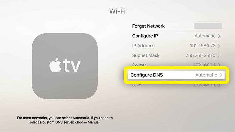 adguard dns apple tv