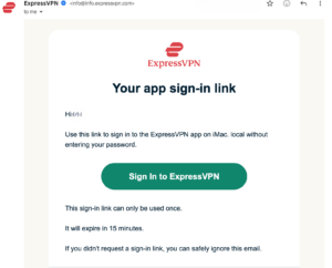 ExpressVPN sign-in link email