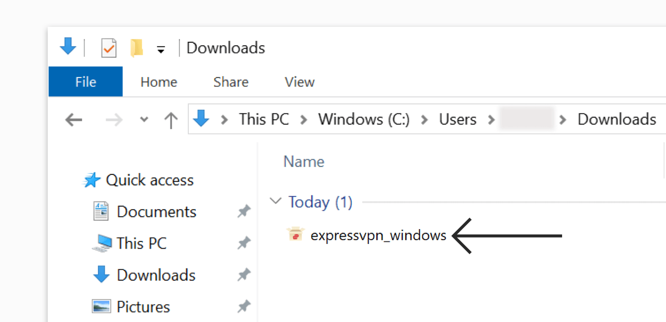 Double-click the ExpressVPN installer file.