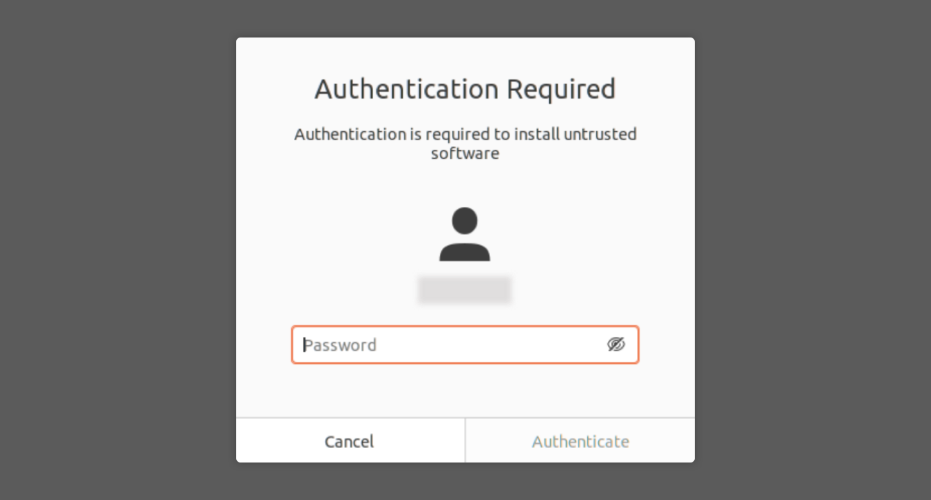 Enter your password, then click “Authenticate.”