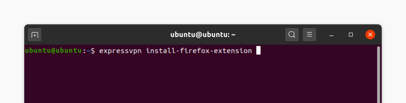 Run command “expressvpn install-firefox-extension.”