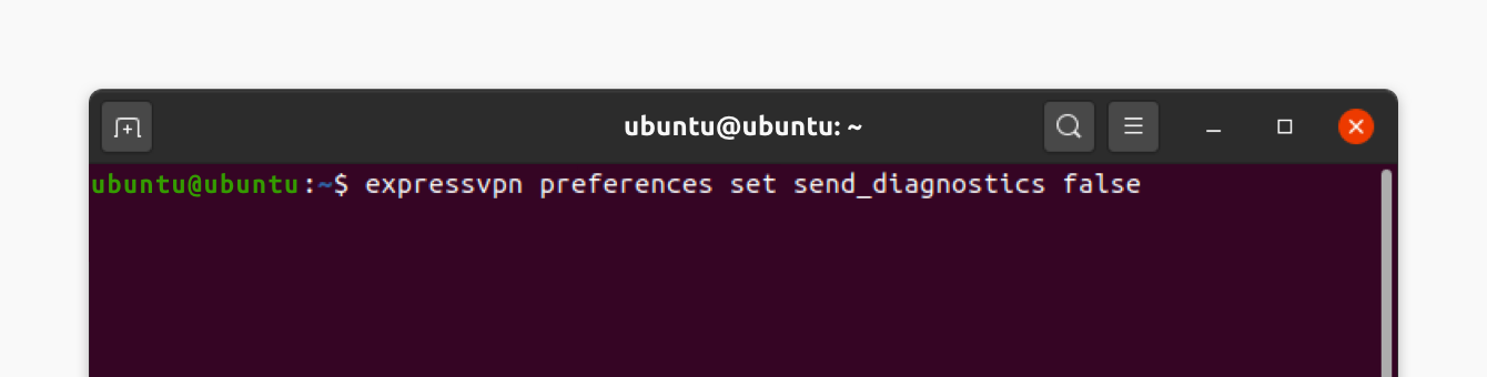 Run command to opt out of sending diagnostics.
