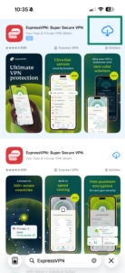 ExpressVPN app download from App Store.