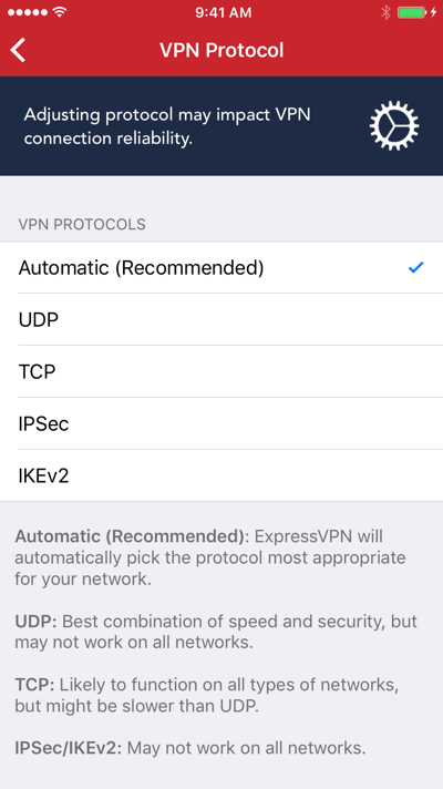 choose ios protocol