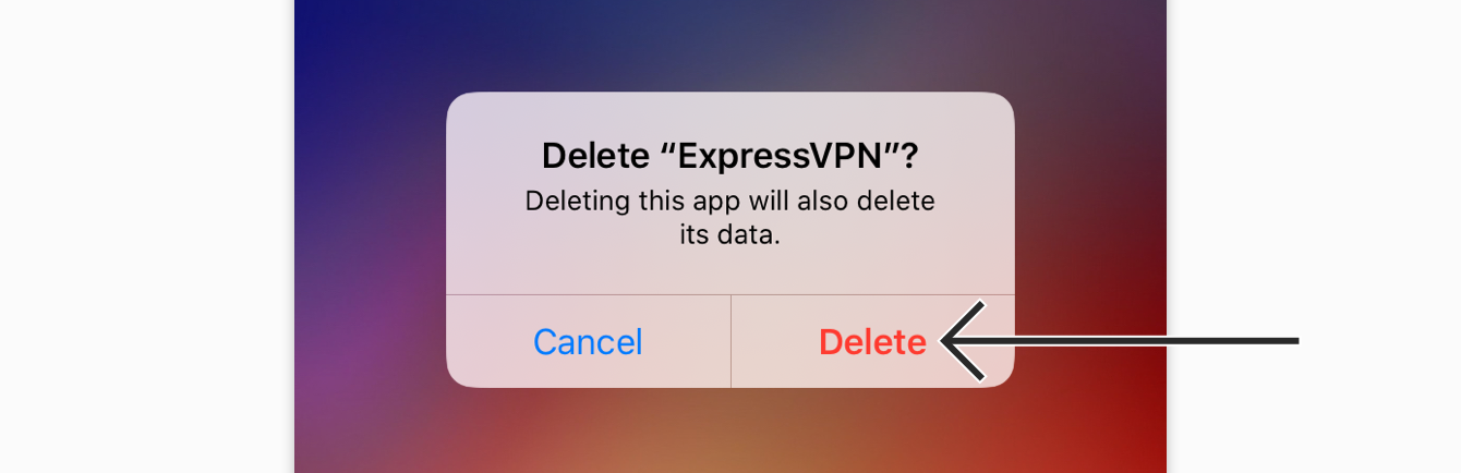Tap "Delete" to remove the app.