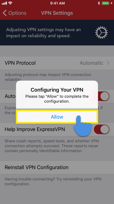 expressvpn ios allow config