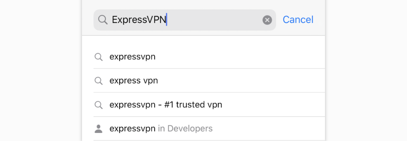 Suchen Sie im App Store nach ExpressVPN.