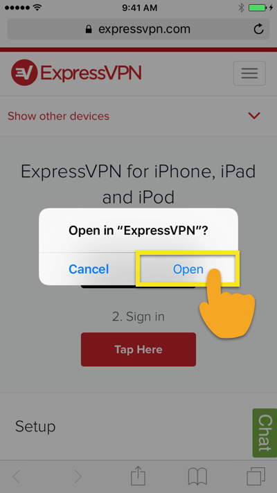 open expressvpn ios