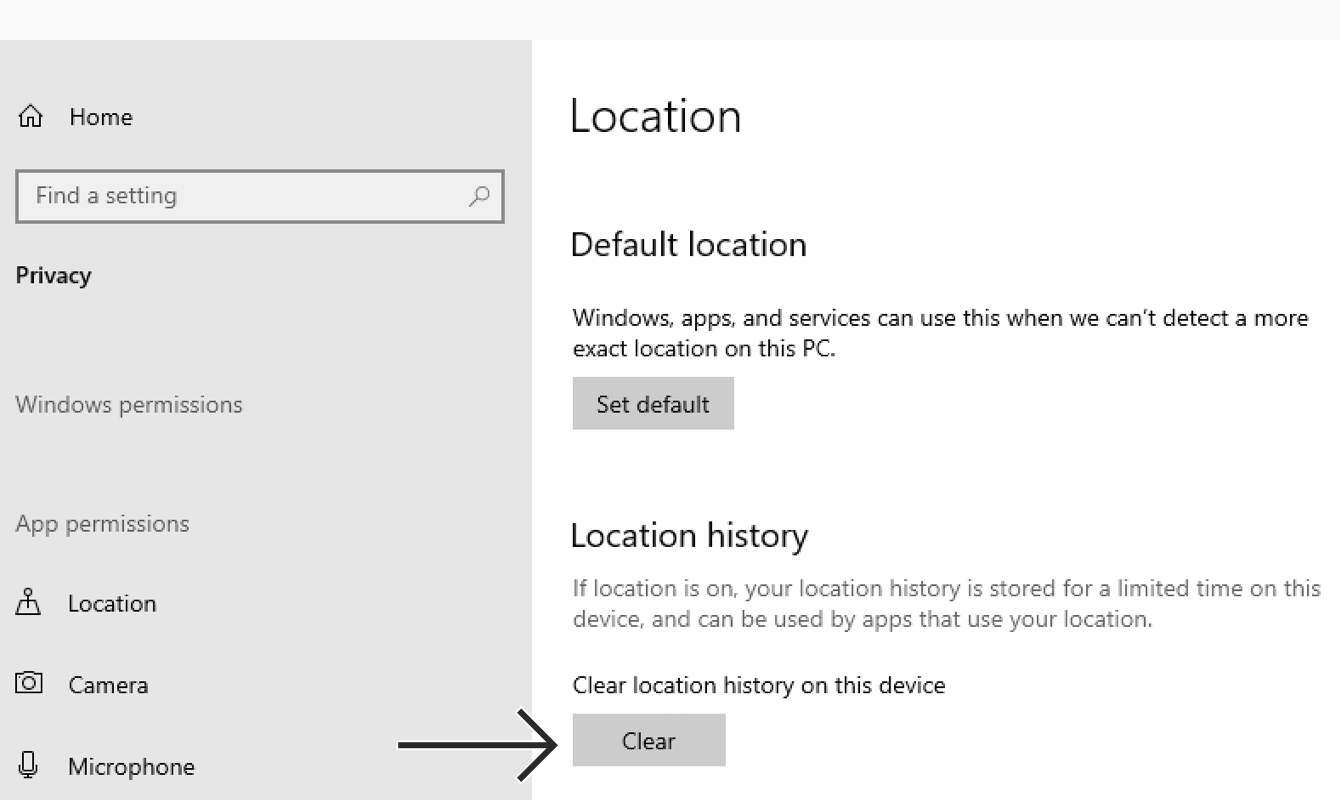 Under “Location History,” click “Clear.”