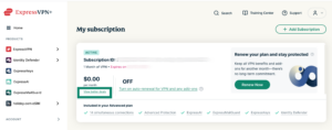 The My subscription page in the ExpressVPN+ portal, highlighting the "View better deals" option.