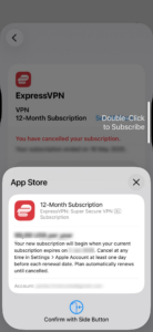 The App Store's purchase confirmation pop-up.