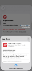 The App Store's purchase confirmation pop-up.