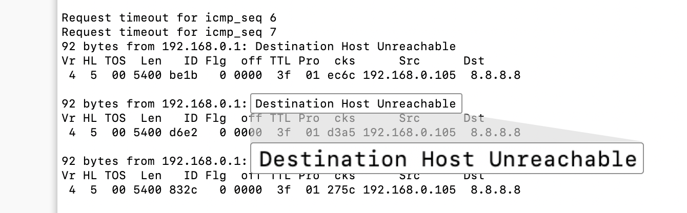 Destination host unreachable что значит.