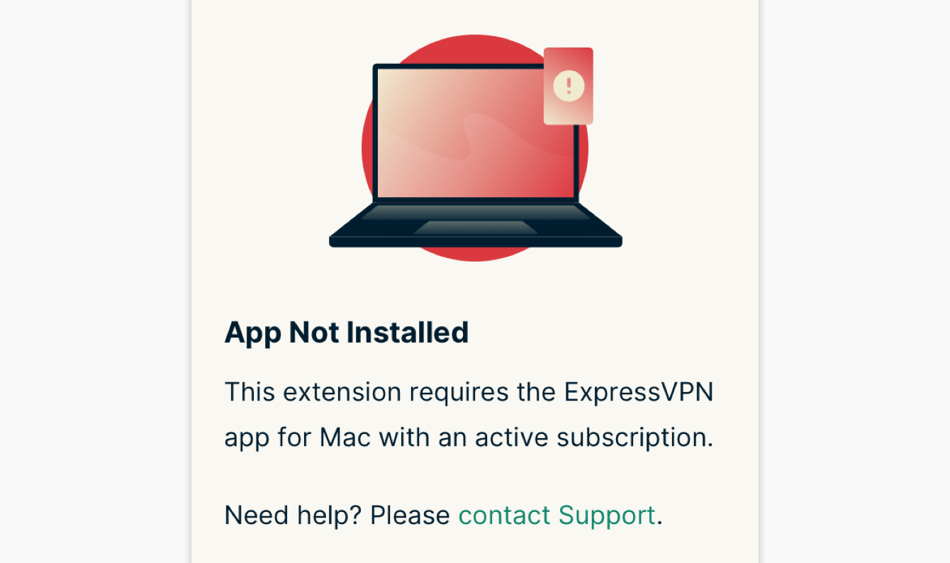 The ExpressVPN app is not installed on your computer.