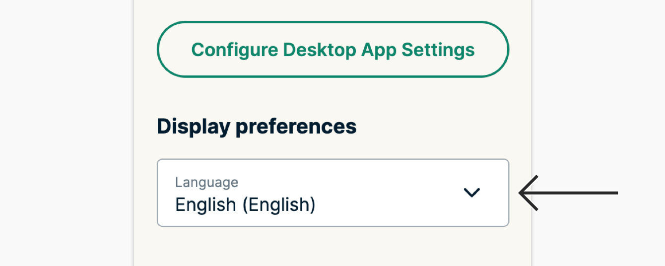 Select your language preference.