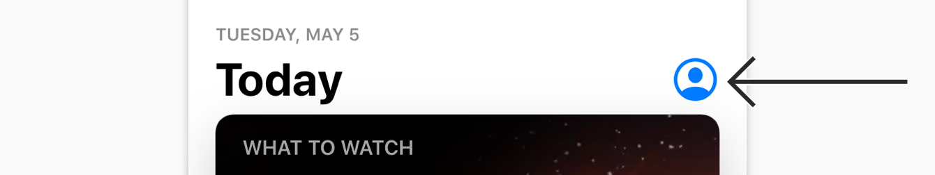 Tap the profile icon at the top right corner.