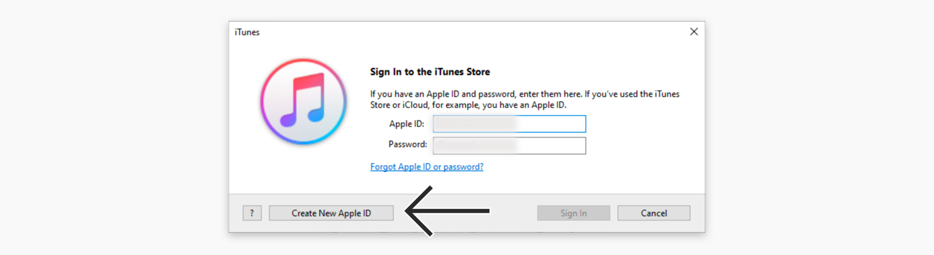 Click “Create New Apple ID.”
