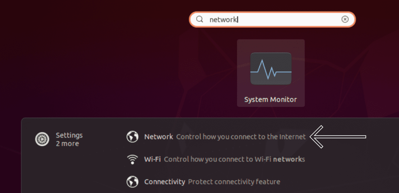 “Network”를 선택하세요.
