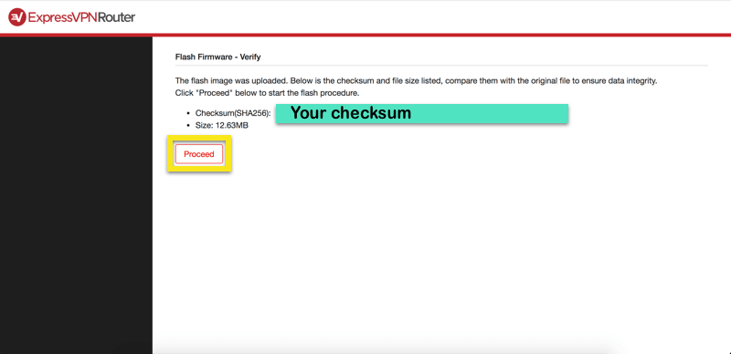 klicka på proceed