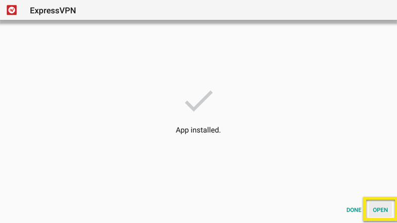 The ExpressVPN app has been installed.