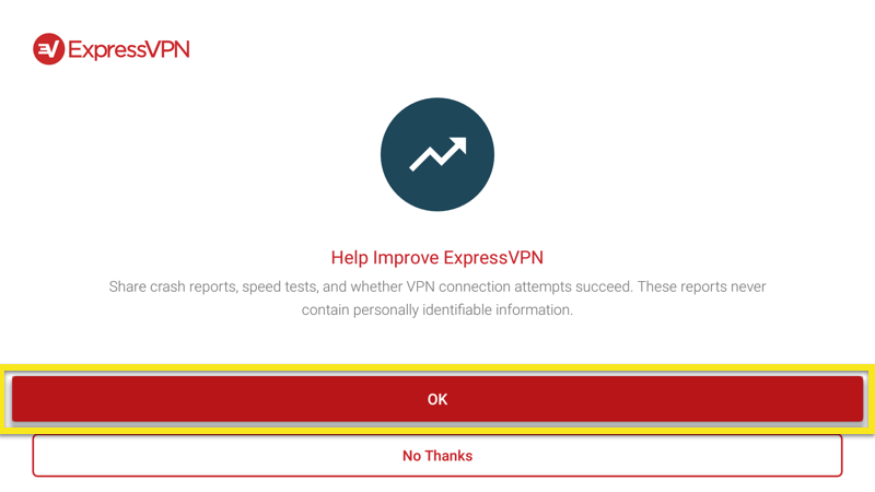 Send anonymous analytics to help improve ExpressVPN on Nvidia Shield.