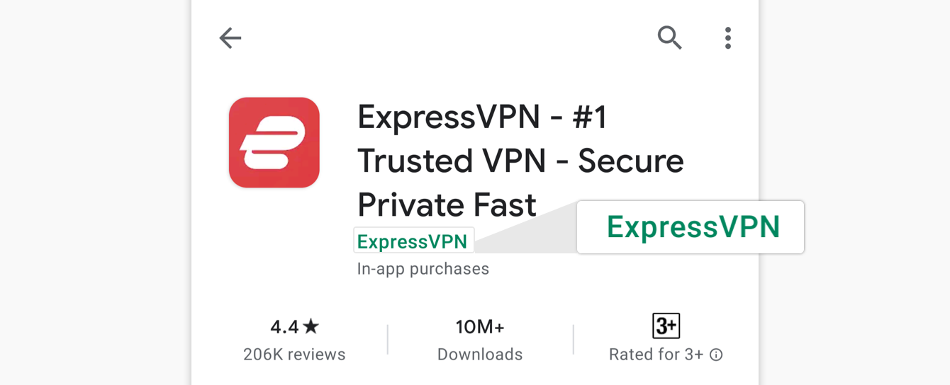 Make sure you see “ExpressVPN” as the provider name.