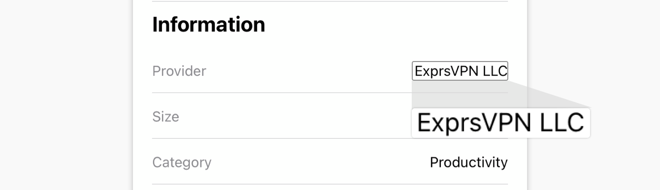 Je zou “ExprsVPN LLC” naast “Provider” moeten zien.