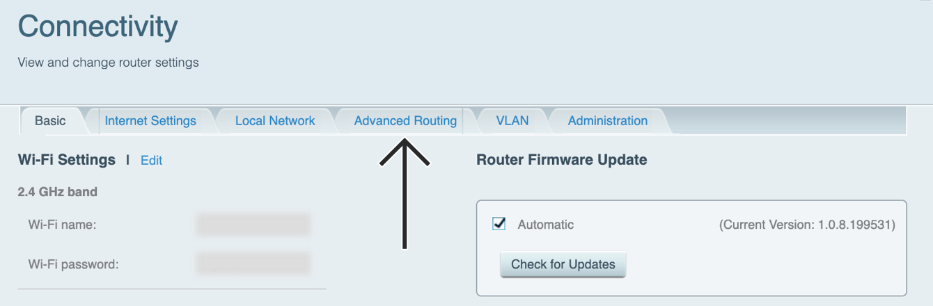 Select “Advanced Routing.”