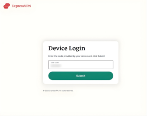 ExpressVPN device login verification page on Windows.