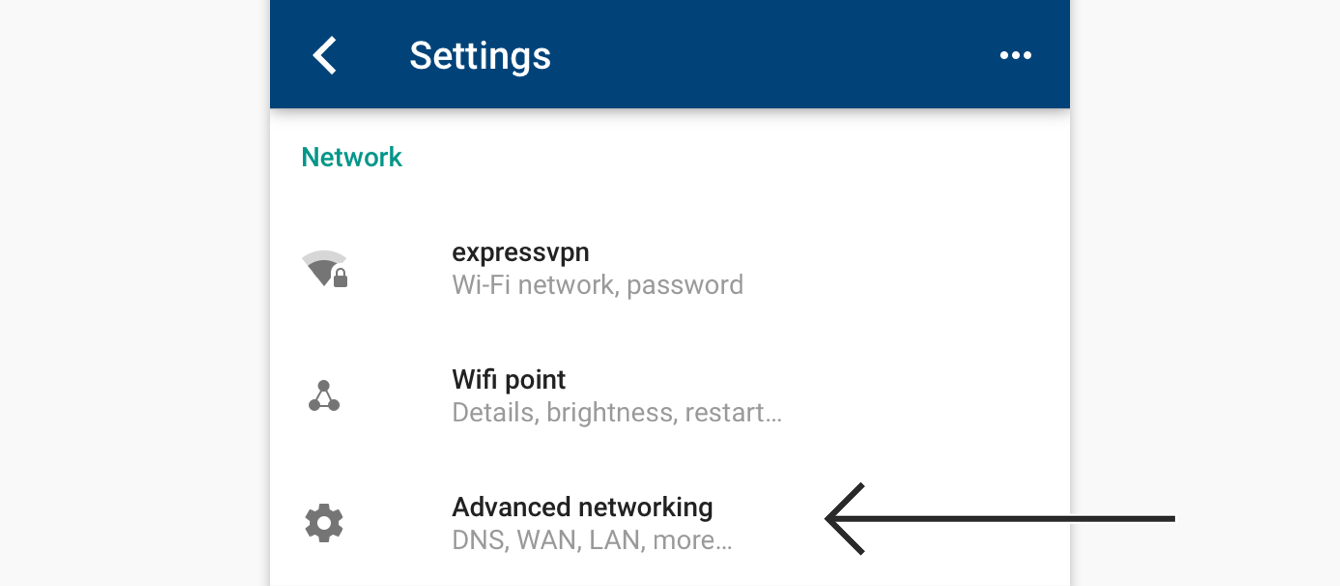 Tap “Advanced networking.”