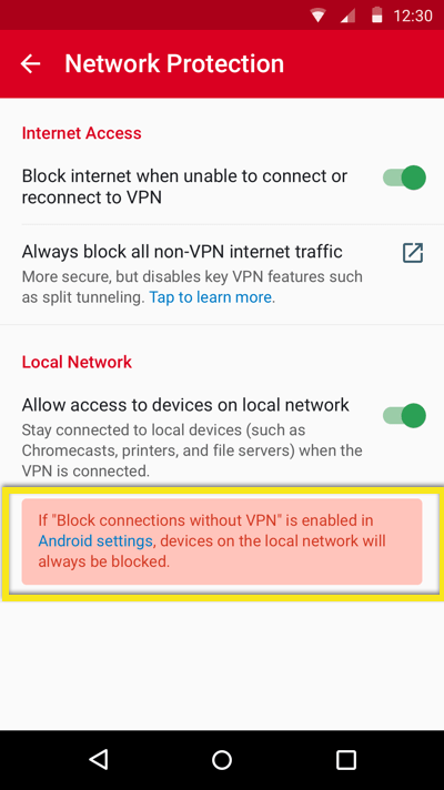 [INFO] VPN et Firewall sortant sans root Expressvpn-android-7.4-local-network-tap-android-settings
